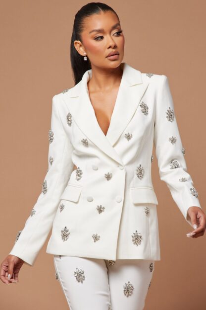 Chaqueta Elegante con Detalles Brillantes y Cuello Solapa - Image 21